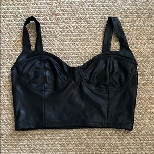 Naked Wardrobe Black Sleeveless Bustier Tank Top